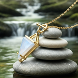 Z ARRON DESIGN Collier avec pendentif en fil de cuivre et pierre de lune Serenity