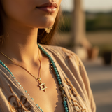 Z ARRON DESIGN Collier avec pendentif en fil de cuivre et pierre de lune Serenity