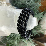 Pulseira Mala de Obsidiana Preta com Bolsa de Veludo