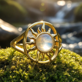 Z ARRON DESIGN Serenity Mondstein Kupferdraht-Anhänger-Halskette