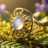 Z ARRON DESIGN Serenity Mondstein Kupferdraht-Anhänger-Halskette