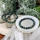 Pulsera Mala Kambaba Jaspe Con Bolsa De Terciopelo