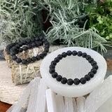 Pulseira Mala Lava Stone com bolsa de veludo