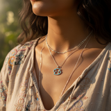 Z ARRON DESIGN Collar con colgante de alambre de cobre con piedra lunar Serenity