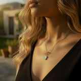 Z ARRON DESIGN Collier avec pendentif en fil de cuivre et pierre de lune Serenity