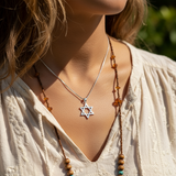 Z ARRON DESIGN Collier avec pendentif en fil de cuivre et pierre de lune Serenity