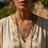 Z ARRON DESIGN Collar con colgante de alambre de cobre con piedra lunar Serenity