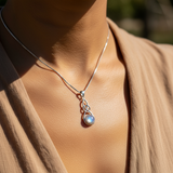 Z ARRON DESIGN Collier avec pendentif en fil de cuivre et pierre de lune Serenity
