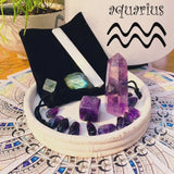 ♒ Aquarius - January 20th - February 18th - Zodiac Crystal Fusion Set With Pouch
