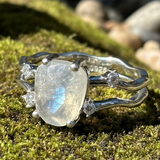 Z ARRON DESIGN Collier avec pendentif en fil de cuivre et pierre de lune Serenity