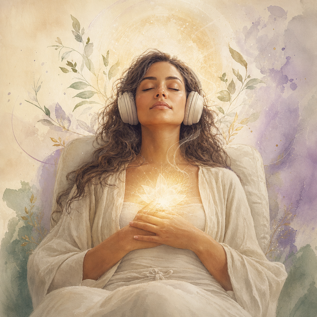 Radiant Health Hypnosis watercolor hypnosis illustration