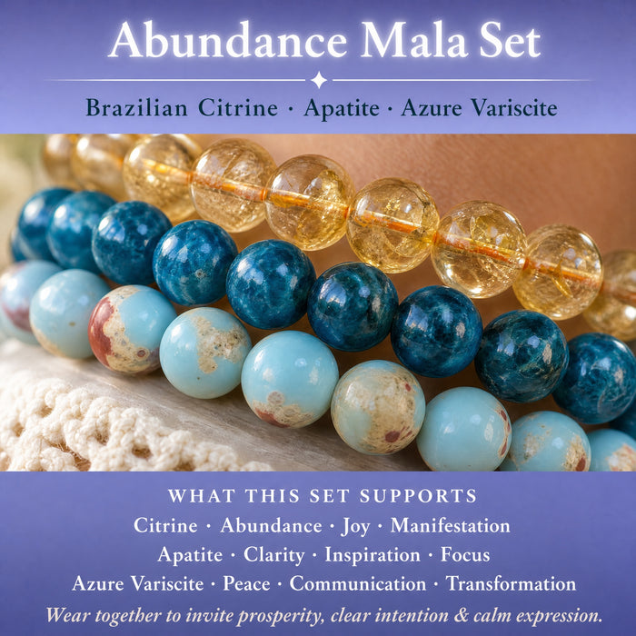 Abundance 3-PC Crystal Mala Bracelet Set