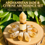 Afghanistan Jade Balance & Citrine Abondance Ensemble