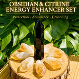 Obsidian & Citrin Energy Enhancer Set