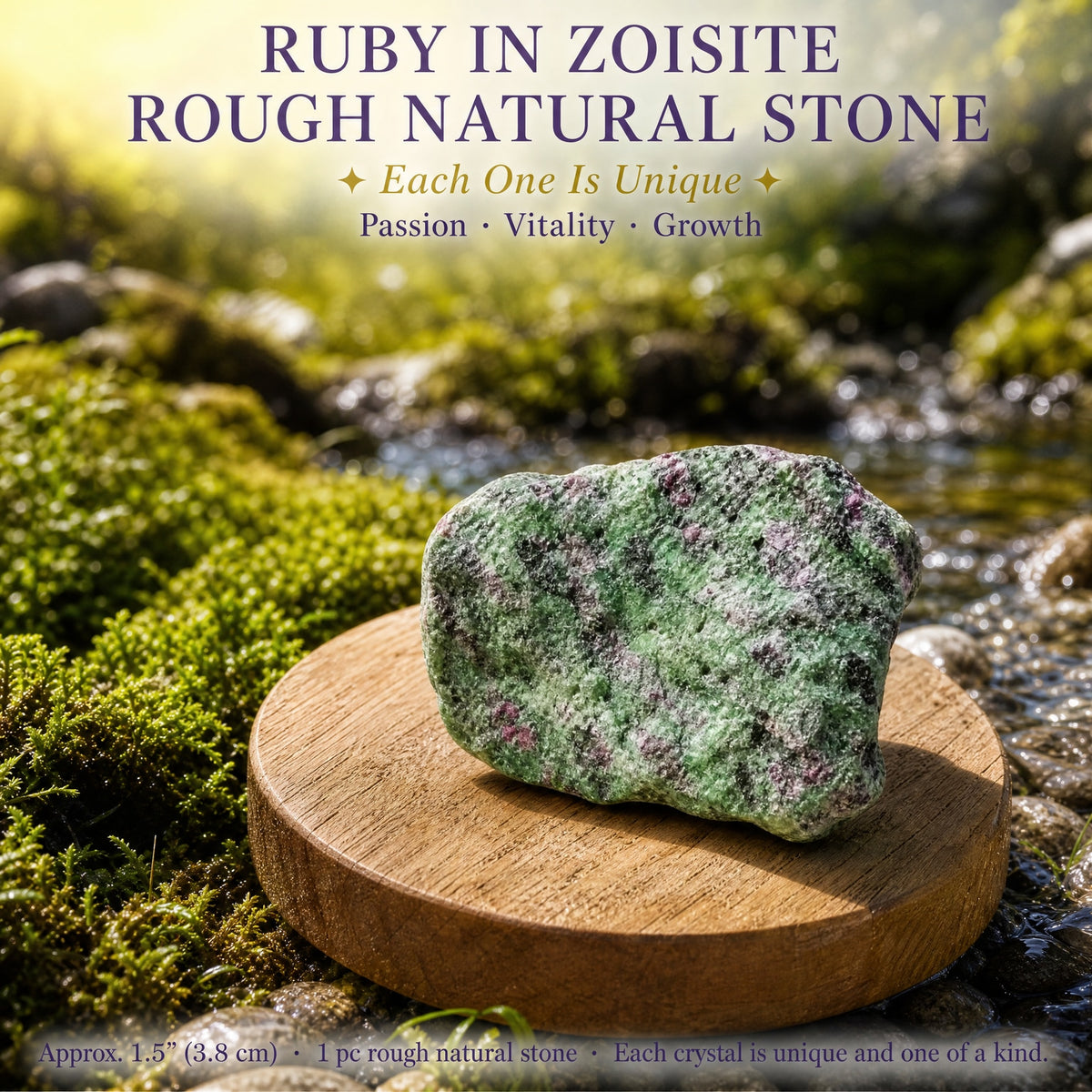 Rubí En Zoisita Piedra Natural En Bruto