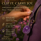 Amethyst Crystal Keychain