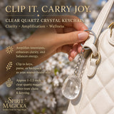 Clear Quartz Crystal Keychain