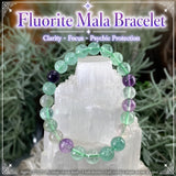 Mala Fluorite Bracelet With Velvet Pouch
