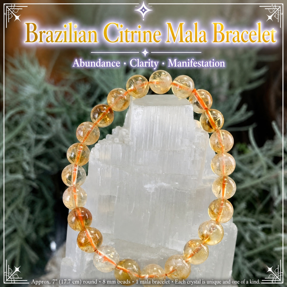 Mala Brazilian Citrine Bracelet With Velvet Pouch