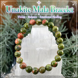 Mala Unakite Bracelet With Velvet Pouch