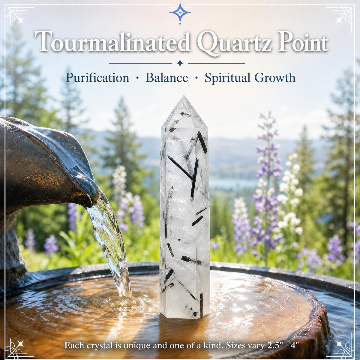 Tourmalinated Quartz Point