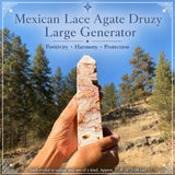 Gerador Grande Druzy de Ágata Renda Mexicana