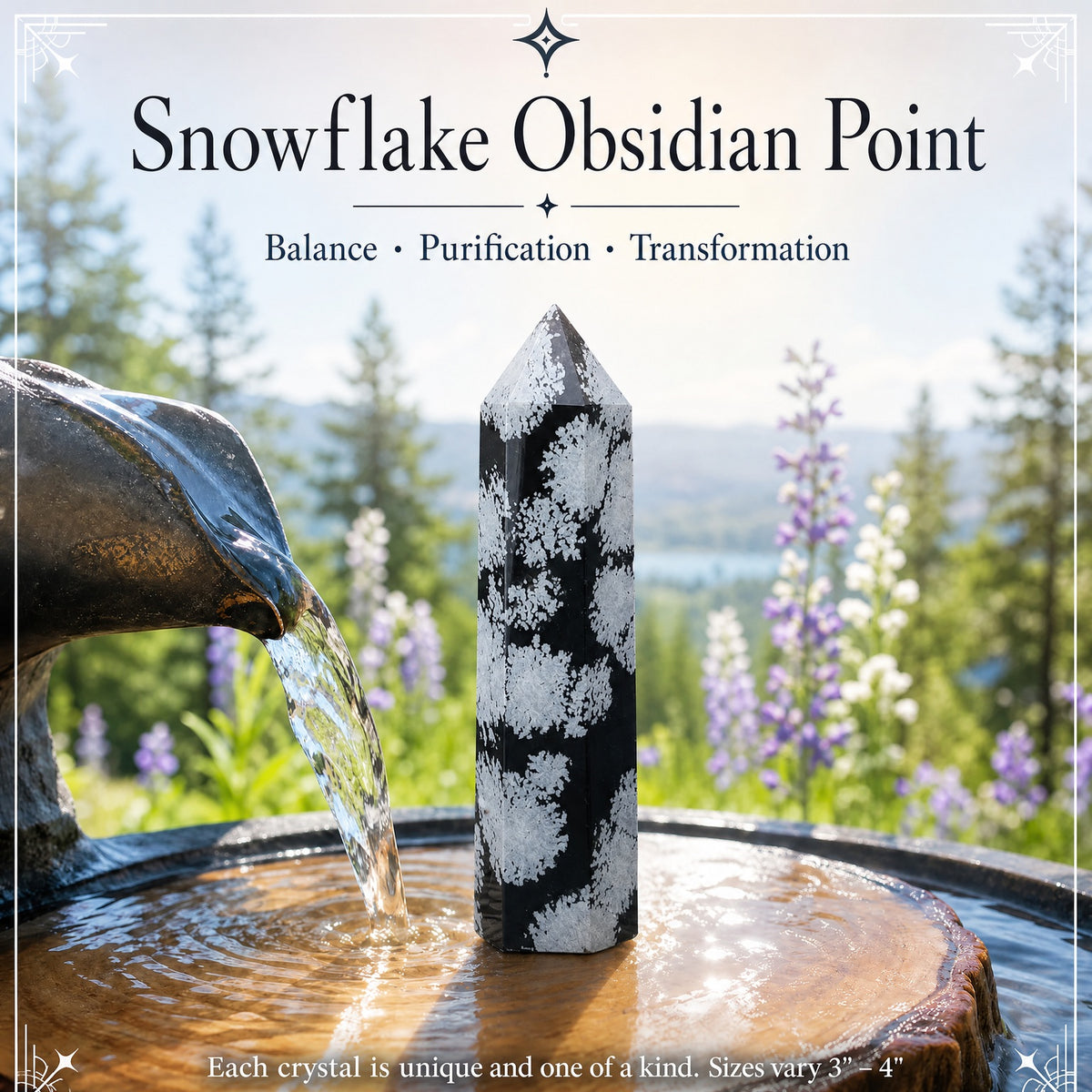 Snowflake Obsidian Point