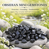 Mini pedras preciosas de obsidiana (lote de 50 gramas / 1,7 onças)