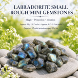 Labradorit små ru sten (50 gram / 1,7 oz lot)