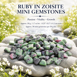 Rubin in Zoisit Mini-Edelsteinen (50 Gramm / 1,7 Unzen Lot)