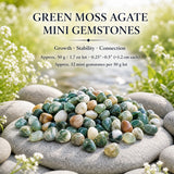 Minipedras de ágata de musgo verde (50 gramas / 1,7 onças. Lote)
