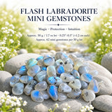 Mini piedras preciosas de labradorita flash (50 gramos / 1,7 oz. Lote)