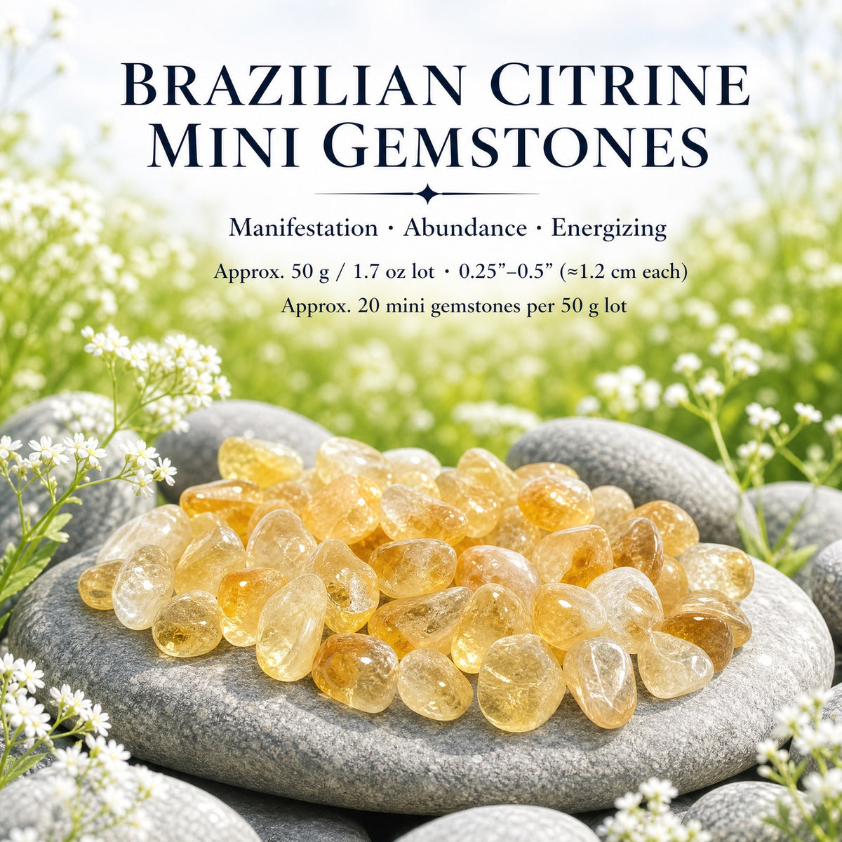 Brasilianske miniedelstener av sitrin (50 gram / 1,7 oz. lot)