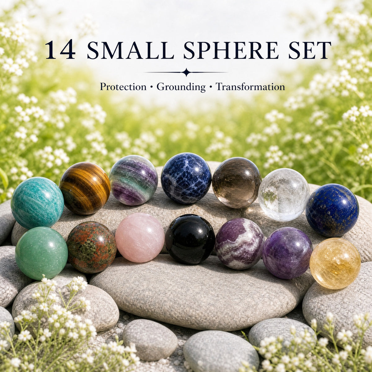 9-teiliges Kristallkugel-Set