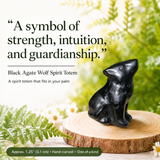 Crystal Animal Spirit Totems: Black Protection Agate Wolf
