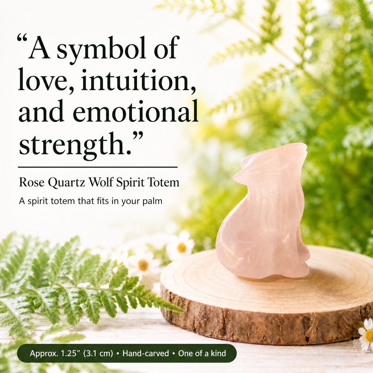 Crystal Animal Spirit Totems: Rose Quartz Wolf