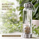 Borraccia con baccello di gemme di quarzo rutilato 💧
