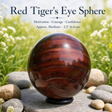 Sfera in occhio di tigre rosso - media