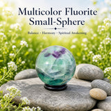 Mini-esfera de fluorita multicolorida