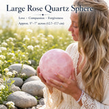 Grande sfera di quarzo rosa
