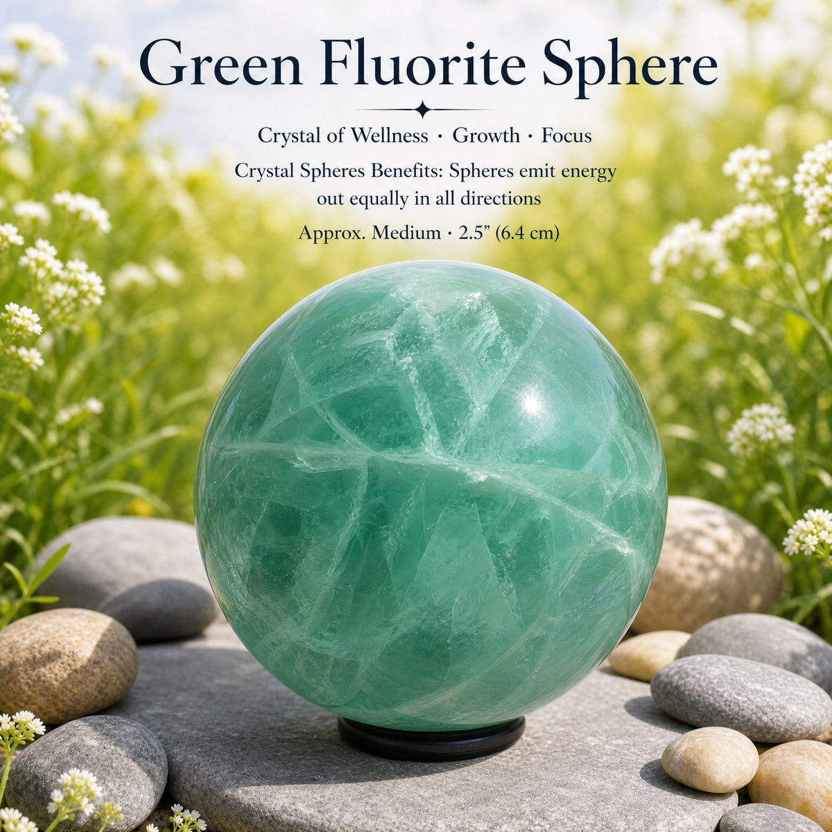 Green Fluorite Sphere - Medium