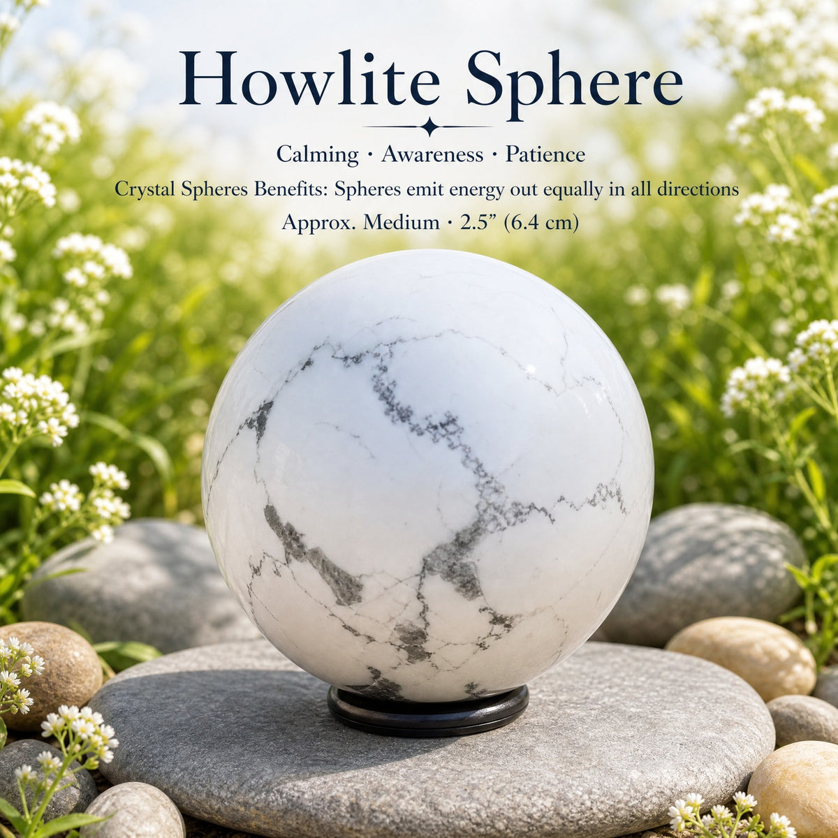 Howlite Sphere - Medium