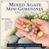 Mixed Agate Mini Gemstones (lot de 50 grammes / 1,7 oz)