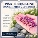 Mini pietre preziose ruvide di tormalina rosa (lotto da 50 grammi / 1,7 once)