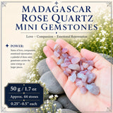 Madagaskar Pembe Kuvars Mini Değerli Taşlar (50 Gram / 1.7oz. Parti)