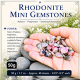 Rhodonit Mini-Edelsteine (50 Gramm / 1,7 Unzen Menge)