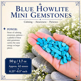Mini pedras preciosas Howlite azuis (50 gramas / 1,7 onças. Lote)