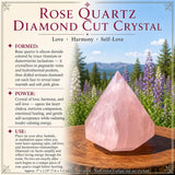 Cristal de cuarzo rosa con talla de diamante