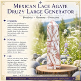 Gerador Grande Druzy de Ágata Renda Mexicana