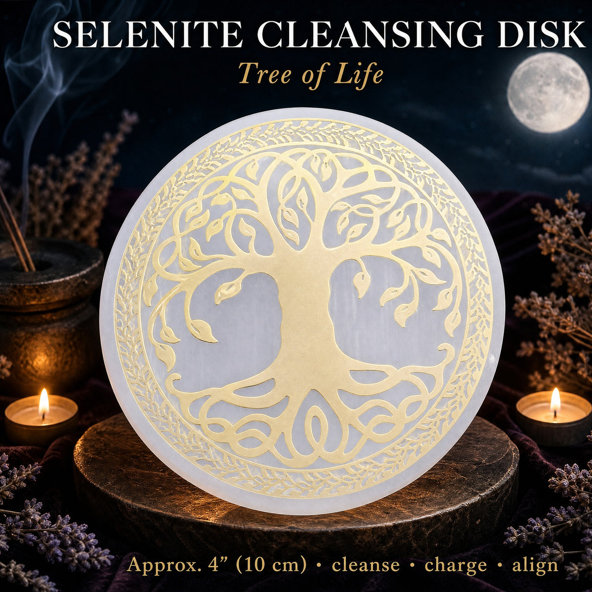 Disco de Limpeza Selenite A Árvore da Vida
